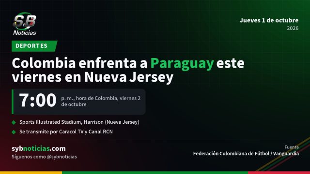 Colombia enfrenta a Paraguay este viernes en Nueva Jersey